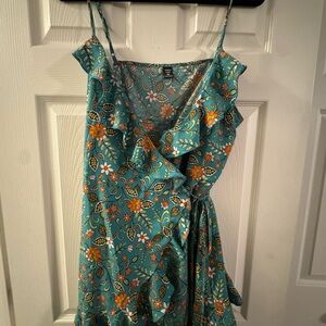 SHEIN Teal Floral Mini Dress